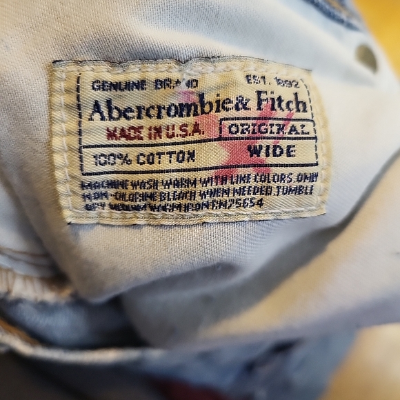 VTG Abercrombie And Fitch Jeans Men's 34x32 Blue  Made In USA - Picture 7 of 8